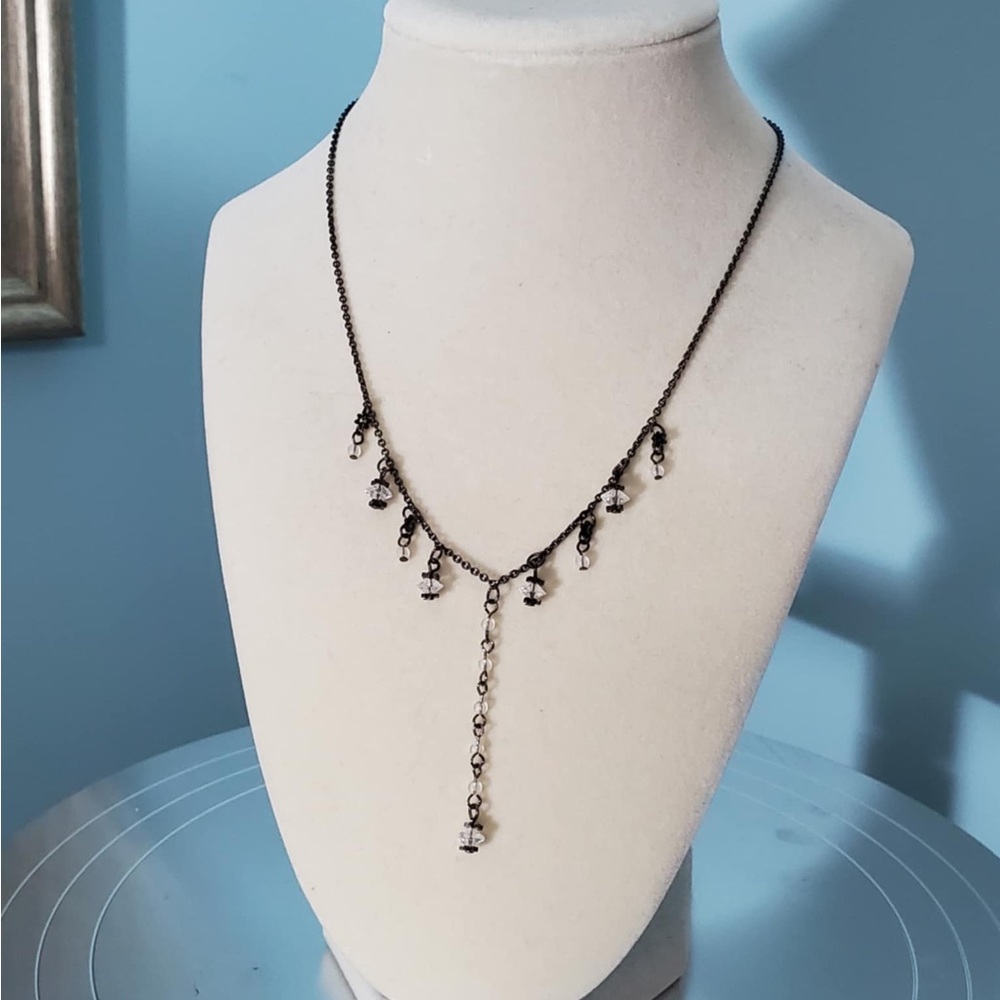 Vintage Napier Lariat Black Y Necklace